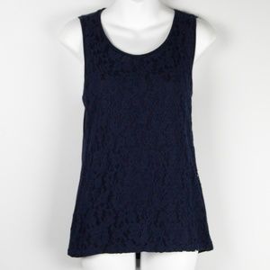 Talbots Navy Blue Lace Tank Top